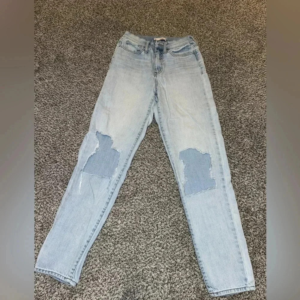 SO brand destroyed mom jeans